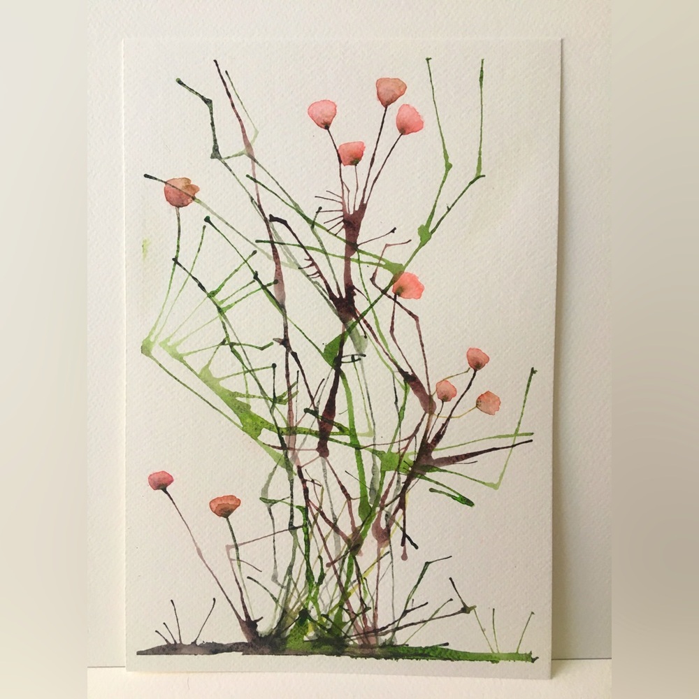 Early blossom watercolor painting.